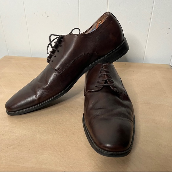 Banana Republic Men's Dark Brown Leather Dress Shoes Size 11.5 Oxfords - Picture 5 of 13